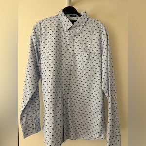 Like new - Banana Republic casual button down - light blue with dog print